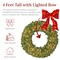 Best Choice Products Artificial Pre-Lit Fir Christmas Wreath Décor w/ Red Bow, LED Lights, Tips, Plug-In